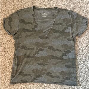 American Eagle Outfitters Women's Camouflage Tee